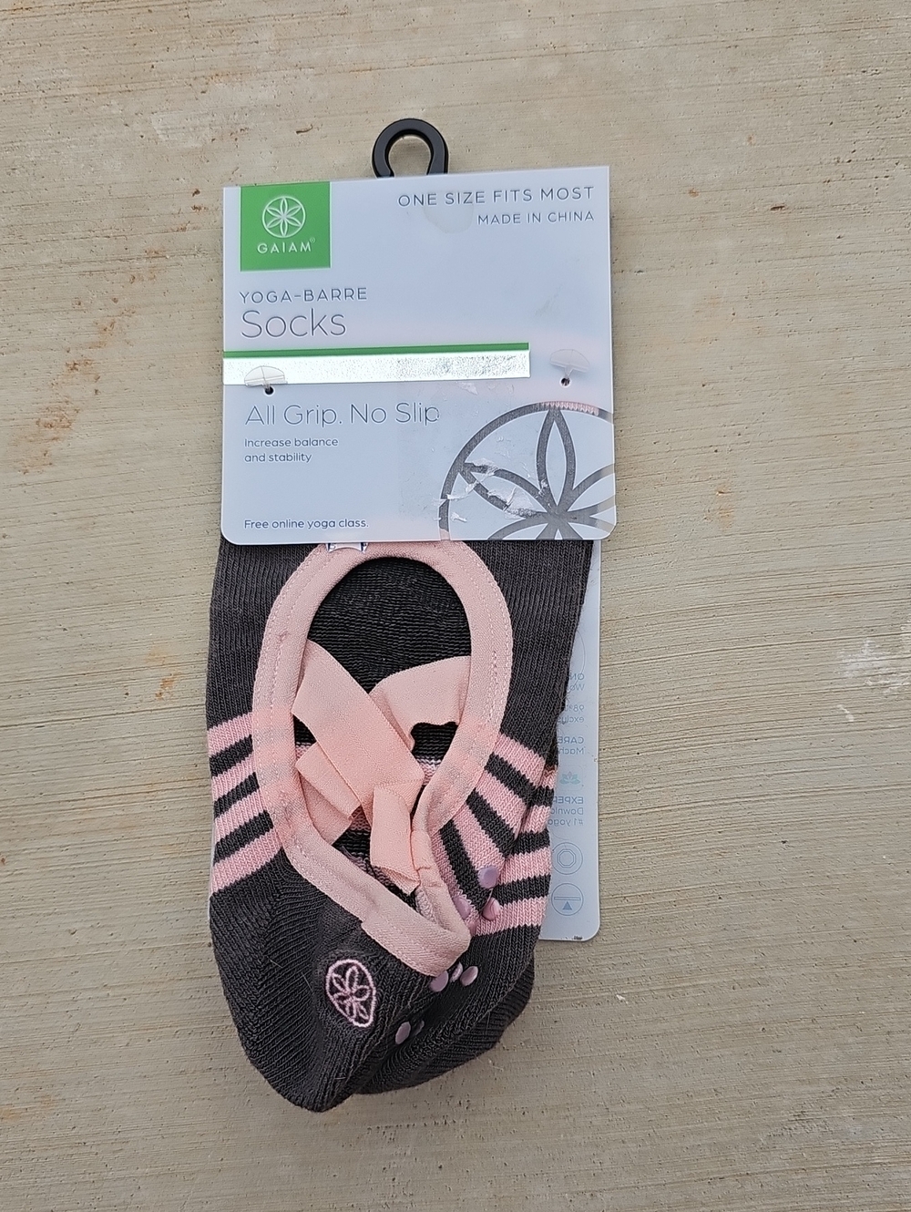 GAIAM Kids No-Slip Yoga-Barre Socks in Pink and Gray